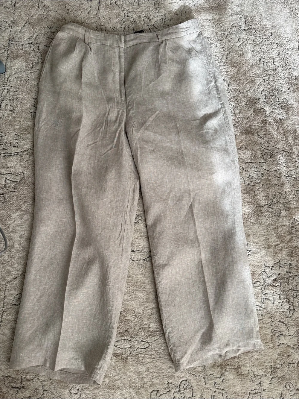 Quince women’s flax linen pleated trousers size 16 nwot